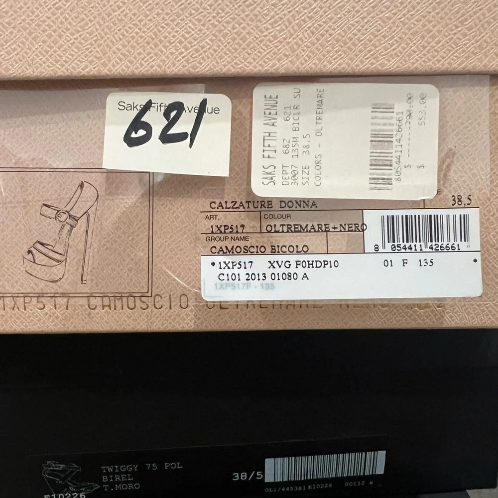 Prada Women's Blue and Black Heels - Picture 4 of 4